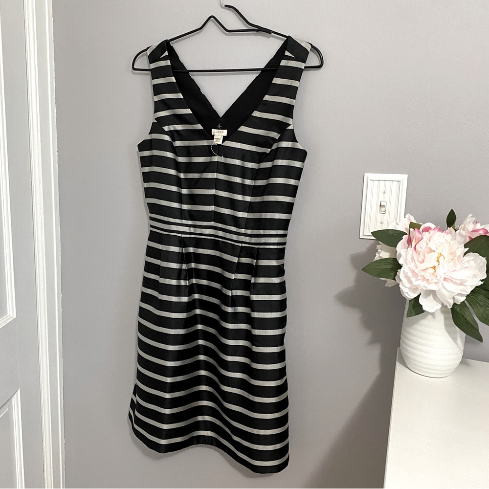 NWT - JCrew dress, size 4, silver and black.